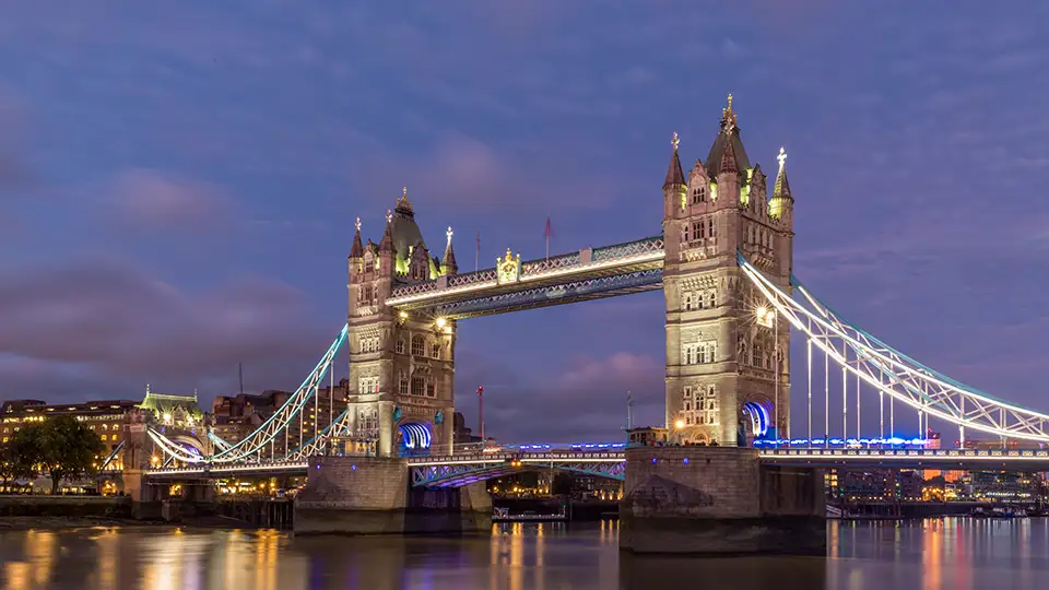 The Tower Bridge in London.